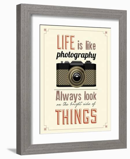 Vintage Old Camera Typographical Poster-Melindula-Framed Art Print