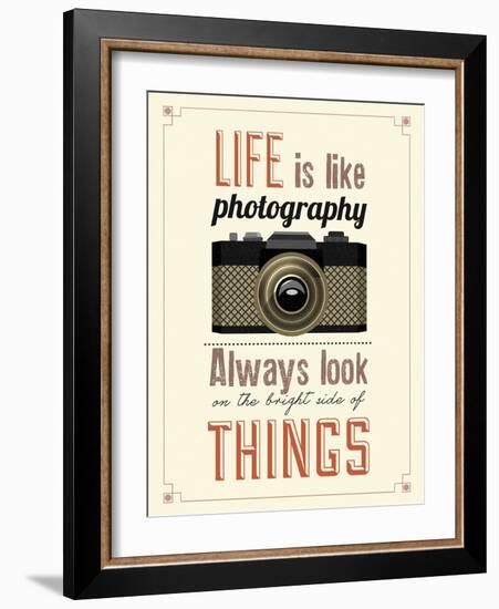 Vintage Old Camera Typographical Poster-Melindula-Framed Art Print