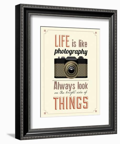 Vintage Old Camera Typographical Poster-Melindula-Framed Art Print