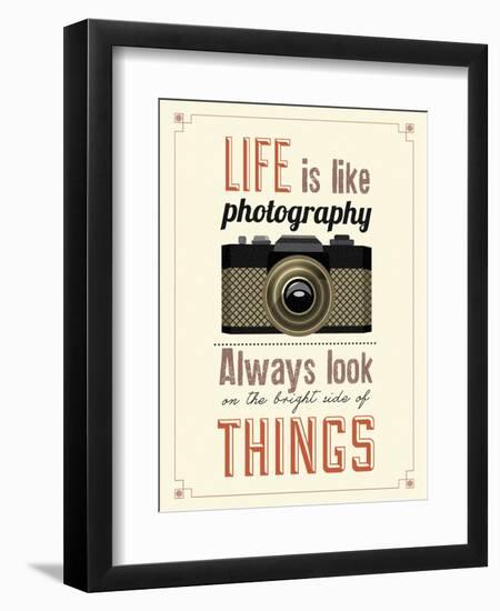 Vintage Old Camera Typographical Poster-Melindula-Framed Premium Giclee Print