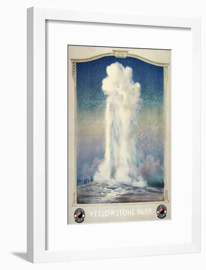 Vintage Old Faithful-null-Framed Premium Giclee Print