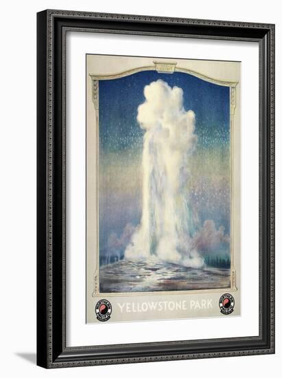 Vintage Old Faithful-null-Framed Art Print