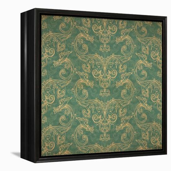 Vintage Old Wallpaper-drakonova-Framed Stretched Canvas