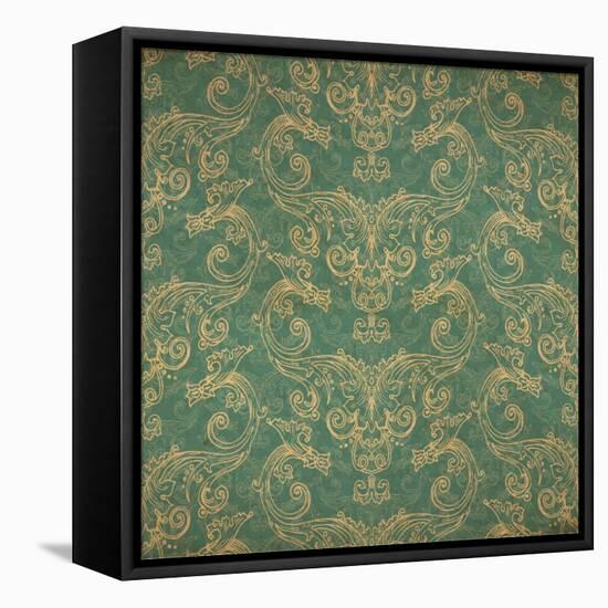 Vintage Old Wallpaper-drakonova-Framed Stretched Canvas