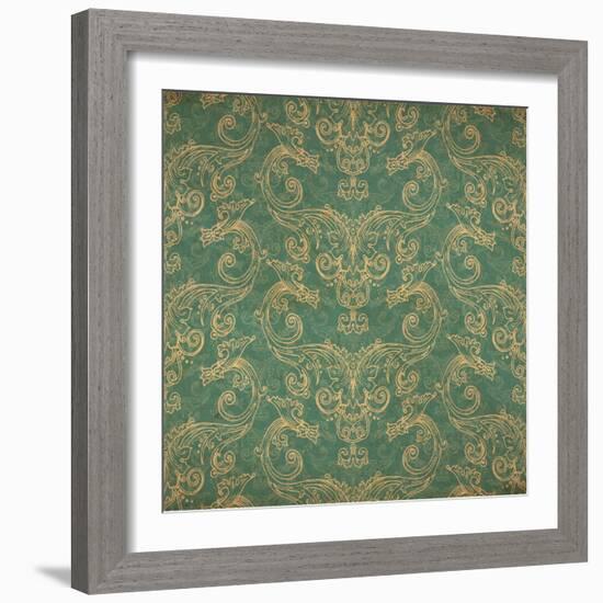 Vintage Old Wallpaper-drakonova-Framed Art Print