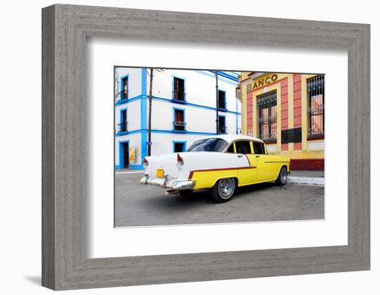 Vintage Oldtimer Car in the Streets of Camaguey, Cuba-dzain-Framed Photographic Print