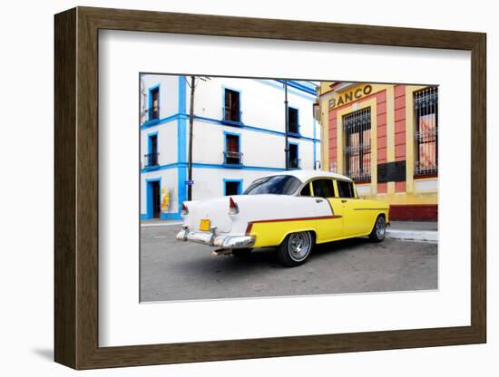 Vintage Oldtimer Car in the Streets of Camaguey, Cuba-dzain-Framed Photographic Print