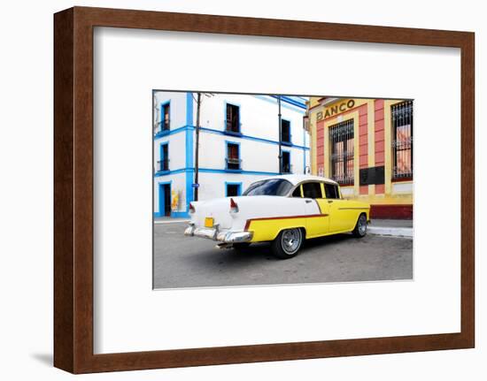 Vintage Oldtimer Car in the Streets of Camaguey, Cuba-dzain-Framed Photographic Print