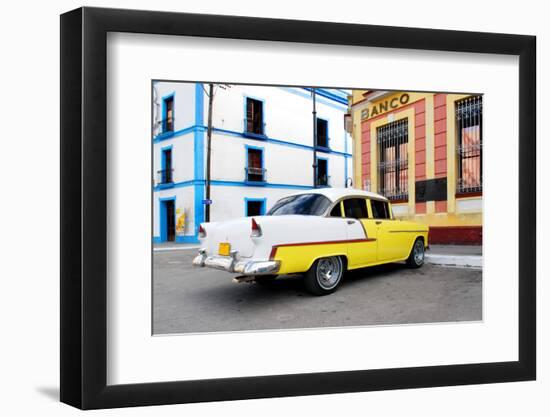 Vintage Oldtimer Car in the Streets of Camaguey, Cuba-dzain-Framed Photographic Print