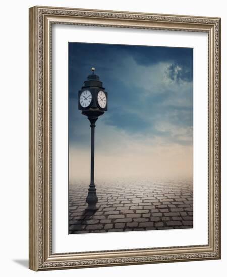 Vintage Outdoor Street Clock Outdoor-egal-Framed Photographic Print
