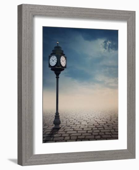 Vintage Outdoor Street Clock Outdoor-egal-Framed Photographic Print