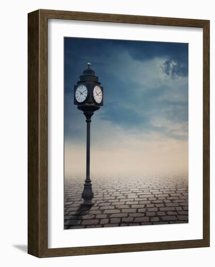 Vintage Outdoor Street Clock Outdoor-egal-Framed Photographic Print