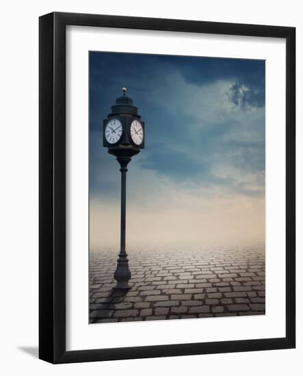 Vintage Outdoor Street Clock Outdoor-egal-Framed Photographic Print