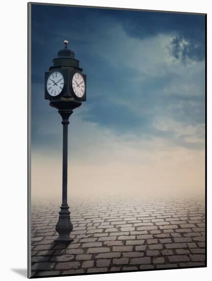 Vintage Outdoor Street Clock Outdoor-egal-Mounted Photographic Print