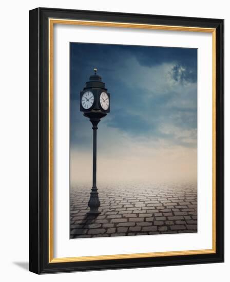 Vintage Outdoor Street Clock Outdoor-egal-Framed Photographic Print