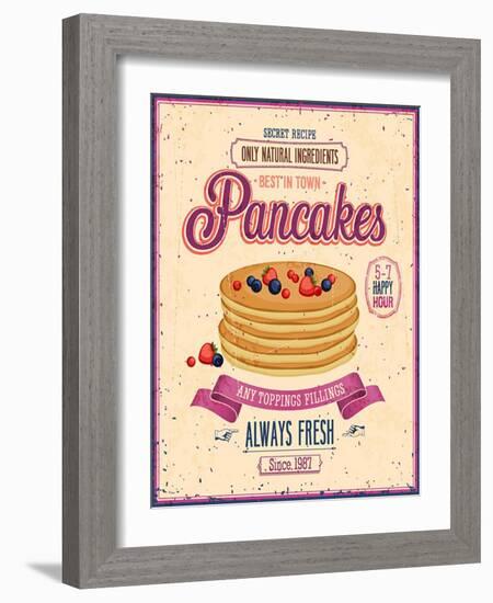 Vintage Pancakes Poster-avean-Framed Art Print