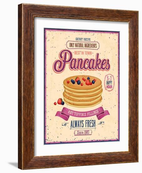 Vintage Pancakes Poster-avean-Framed Art Print