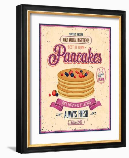 Vintage Pancakes Poster-avean-Framed Art Print