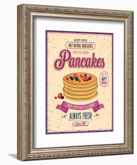 Vintage Pancakes Poster-avean-Framed Art Print