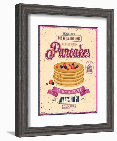 Vintage Pancakes Poster-avean-Framed Art Print