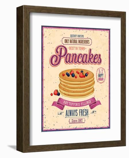 Vintage Pancakes Poster-avean-Framed Art Print