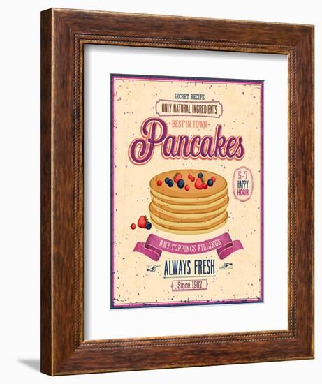 Vintage Pancakes Poster-avean-Framed Art Print