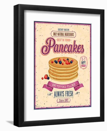 Vintage Pancakes Poster-avean-Framed Art Print