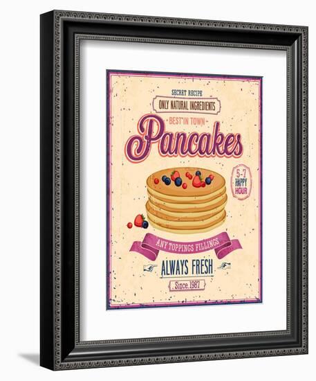 Vintage Pancakes Poster-avean-Framed Art Print