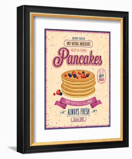 Vintage Pancakes Poster-avean-Framed Art Print