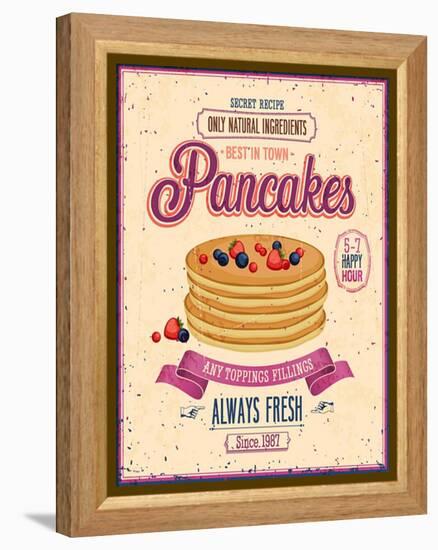 Vintage Pancakes Poster-avean-Framed Stretched Canvas