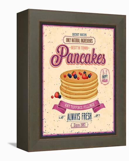 Vintage Pancakes Poster-avean-Framed Stretched Canvas