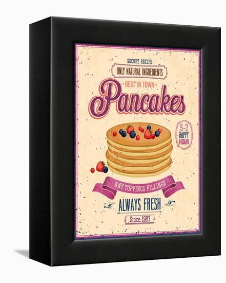 Vintage Pancakes Poster-avean-Framed Stretched Canvas