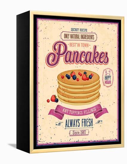 Vintage Pancakes Poster-avean-Framed Stretched Canvas