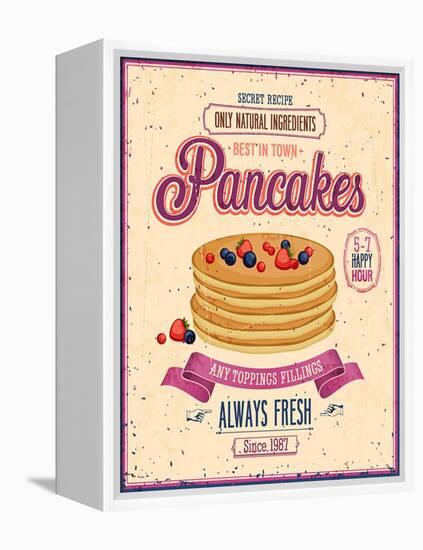 Vintage Pancakes Poster-avean-Framed Stretched Canvas