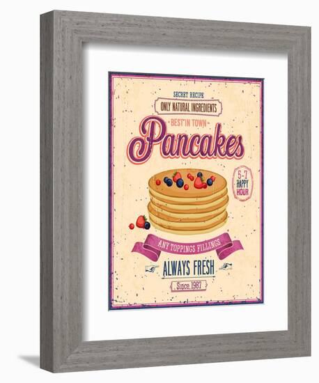 Vintage Pancakes Poster-avean-Framed Premium Giclee Print