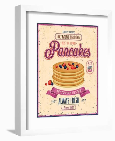 Vintage Pancakes Poster-avean-Framed Premium Giclee Print