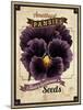 Vintage Pansies Seed Packet-null-Mounted Giclee Print