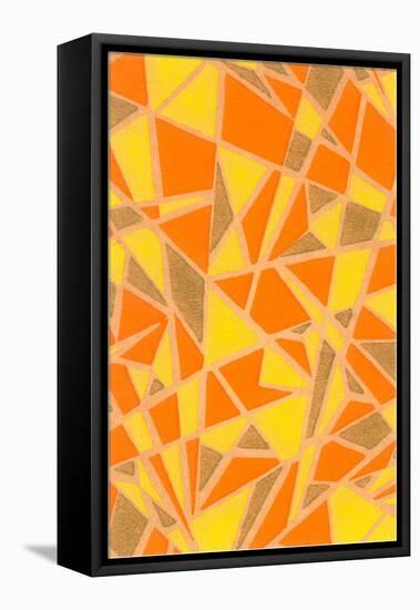 Vintage Paper, Abstract Geometric Pattern-null-Framed Stretched Canvas