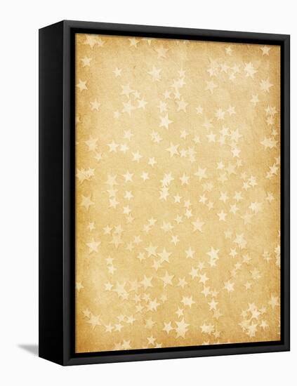 Vintage Paper Decorated with Stars-A_nella-Framed Stretched Canvas