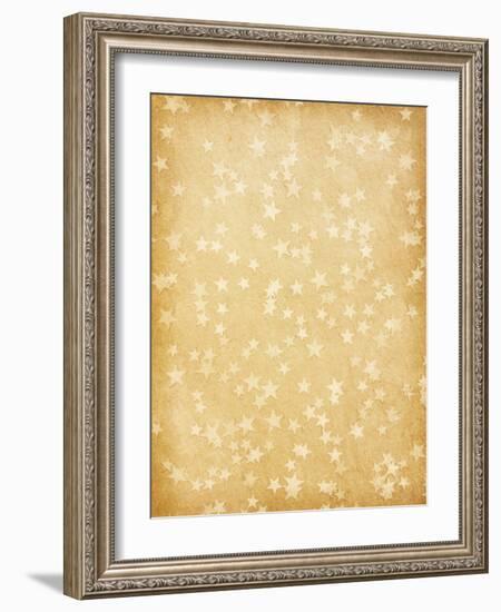 Vintage Paper Decorated with Stars-A_nella-Framed Art Print