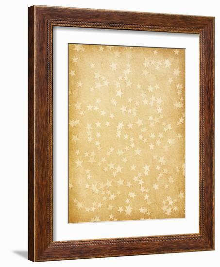 Vintage Paper Decorated with Stars-A_nella-Framed Art Print