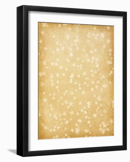 Vintage Paper Decorated with Stars-A_nella-Framed Art Print