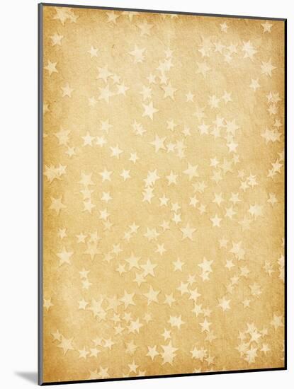 Vintage Paper Decorated with Stars-A_nella-Mounted Art Print