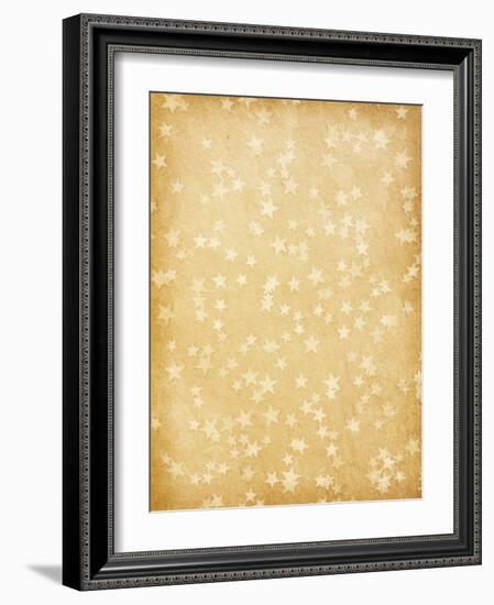 Vintage Paper Decorated with Stars-A_nella-Framed Art Print