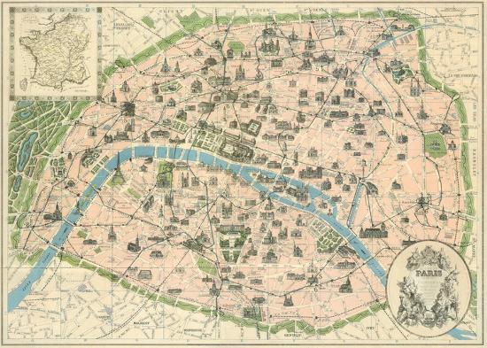 Vintage Paris Map Art Print The Vintage Collection Art Com Vintage Paris Map Art Print The Vintage Collection Art Com
