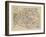 Vintage Paris Map-The Vintage Collection-Framed Giclee Print