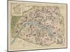 Vintage Paris Map-The Vintage Collection-Mounted Giclee Print