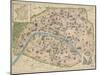 Vintage Paris Map-The Vintage Collection-Mounted Art Print