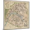 Vintage Paris Map-The Vintage Collection-Mounted Art Print