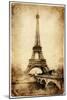 Vintage Parisian Cards Series -Eiffel Tower-Maugli-l-Mounted Art Print